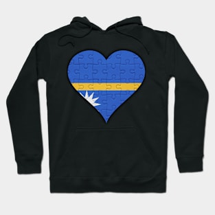 Nauruan Jigsaw Puzzle Heart Design - Gift for Nauruan With Nauru Roots Hoodie